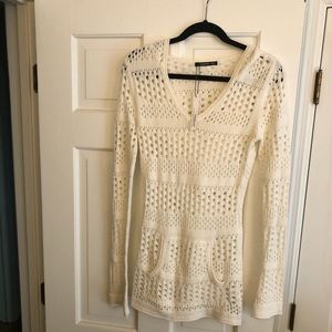 PattyBoutik White hooded top, S